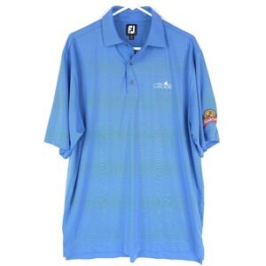 FootJoy Men's Large Blue Striped Polo FJ Performance The Cascades Margaritaville